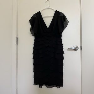 Adrianna Papell Black Frilly Dress